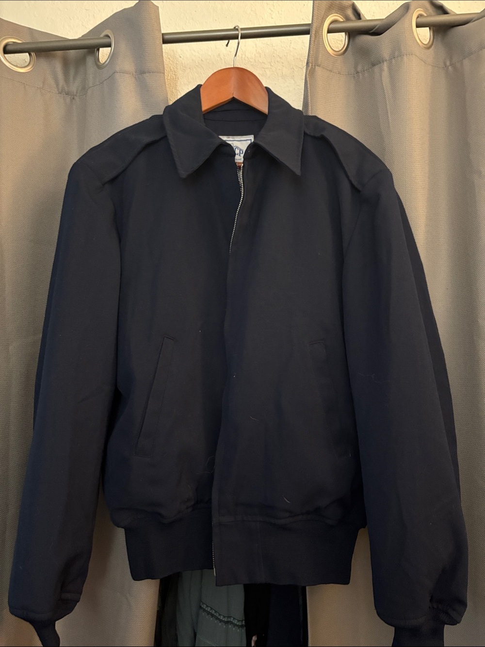 Classic Navy Bomber Jacket with Zip Front